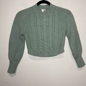 For Love and Lemons Cropped Sage green sweater